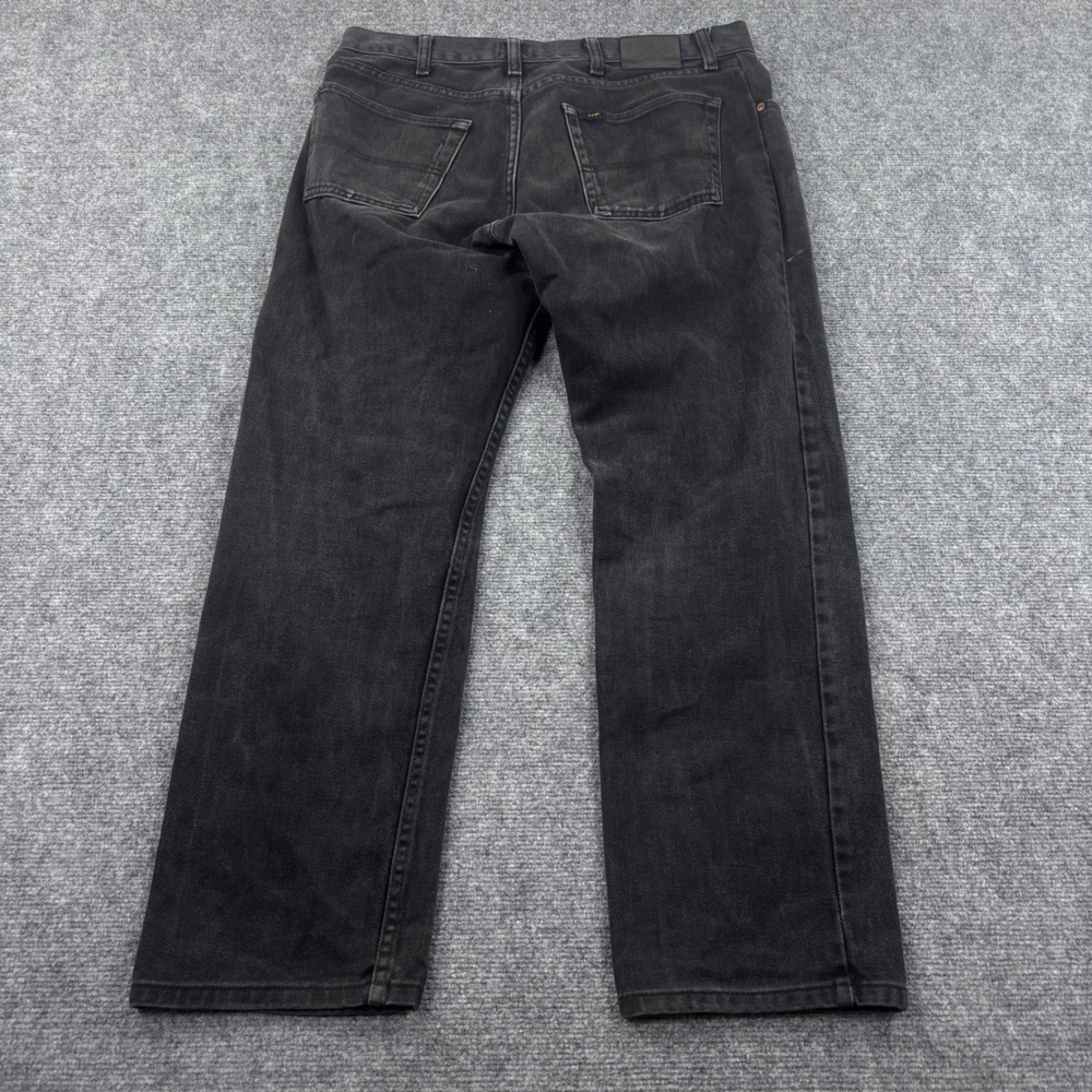 Lee Regular Fit Jeans 34W x 30L Black Straight Leg 100% Cotton Denim Men's - Picture 5 of 8